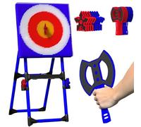 Axe Throw Target Game, 2-in-1 Axe Throw & Lawn Dart Combo Backyard Game Set with 8 Long-handled Flying Axe & 8 Six-star Dart, Large Target Area Design for Family Parent-child, Office Stress Relief