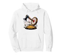 Axe Thrower Skull Crossed Hatchets Lightning Bolt Art Pullover Hoodie