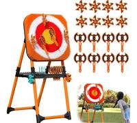 Axe Throwing Bristle Target Set, 8 Axes and 8 Darts, Outdoor Lawn Yard Game for Kids Adults Family, Backyard Party Activity