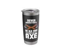 Axe Throwing Design for Hatchet Thrower - Old Man with Axe Stainless Steel Insulated Tumbler