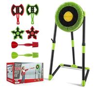 Axe Throwing Game for Backyard, Axe Throwing Target Board Set with 2 Throwing Axes, 2 Ninja Stars & 2 Darts, Outdoor Indoor Yard Game for Adults Youth Kids Activity Carnival Games for Age 3-12