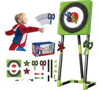 Axe Throwing Game Set, Foldable Target with Dart Combo, Includes 2 Axes, 2 Six-Star Darts, Indoor/Outdoor Family Fun