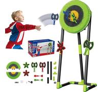 Axe Throwing Game Set, Foldable Target with Dart Combo, Includes 2 Axes, 2 Six-Star Darts, Indoor/Outdoor Family Fun