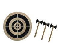 Axe Throwing Game Set - Wooden Target Game with 3 Small Axes - Indoor/Outdoor Safe for Parties and Wall Decoration