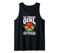 Axe Throwing Like A Regular Girl But Cooler Vintage Sunset Tank Top