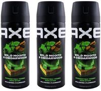 Axe WILD MOJITO Deodorant Bodyspray 3 x 150 ml 48H Protection 0% Alu