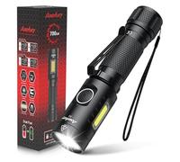 axefury Flashlight, Magnetic LED Flashlight,Small Powerful EDC Flashlight A5 with COB Side Light,700 lumens,6 Modes,2 Types Batteries,Waterproof for Camping, Emergency(Not Included Battery) Gift