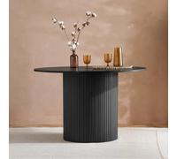 Axel Black Fluted 4 Seater Round Dining Table