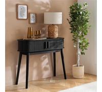 Axel Black Fluted Curved Console Table