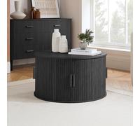 Axel Coffee Table - Round - 2 Door - Black Fluted