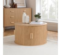 Axel Coffee Table - Round - 2 Door - Oak Fluted