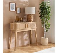 Axel Curved Console Table - Oak Fluted