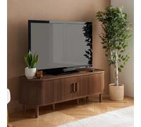 Axel Curved TV Unit - 140cm - Walnut Fluted