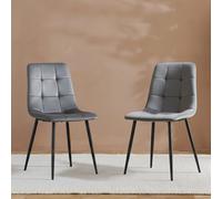 Axel Dining Chair - Set of 2 - Grey Fabric