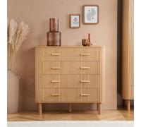 Axel Oak Fluted 2+3 Drawer Curved Chest