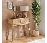 Axel Oak Fluted Curved Console Table