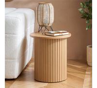 Axel Oak Fluted Round Side Table