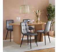 Axel Oval Dining Set - 6 Seater - 160cm - Oak Fluted - with 4 Chairs
