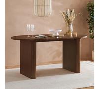 Axel Oval Dining Table - 6 Seater - 160cm - Walnut Fluted