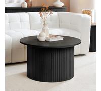 Axel Round Coffee Table - Black Fluted