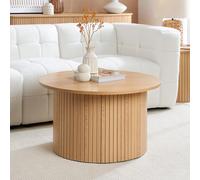 Axel Round Coffee Table - Oak Fluted