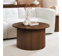 Axel Round Coffee Table - Walnut Fluted
