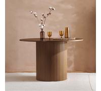 Axel Round Dining Table - 4 Seater - 120cm - Walnut Fluted