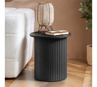 Axel Round Side Table - Black Fluted