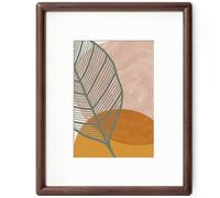 Axeman 8 x 10 Walnut Frame - Rounded Corner 8x10 Picture Frame Matted to 5x7 - Walnut Wood 8 by 10 Photo Frame with Tempered Glass for Tabletop or Wall Mount Display