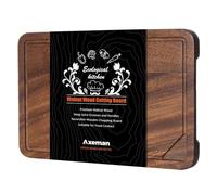 Axeman Walnut Wood Cutting Board with Juice Groove for Kitchen Countertop, Tick American Black-Walnut Wooden Chopping Board Charcuterie Board Butcher Block for Meat Vegetables, 12x8 inch