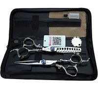 AXEMOORE Professional Hair Scissors Set 6 Inches Haircut Scissors Set Stainless Steel Hair Cutting Shears Cutting Scissors Kit for Hair Cutting Great for Women & Men