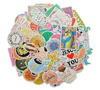 AXEN 100PCS Bible Theme Stickers Pack, Jesus God Vinyl Stickers for Laptop, Phone, Water Bottles, Computer, Flask and More DIY Decoration…