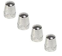 AXEN 4 Pieces Sewing Thimble, Metal Sewing Thimble Finger Protector, Accessories DIY Sewing Tool, Silver