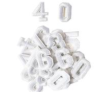AXEN 40PCS Iron on Numbers Patches, Embroidered Number Patches from 0 to 9, Applique for Clothes, Dress, Hat, Jeans, DIY Accessories, White