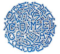 AXEN 52pcs Alphabet A to Z Patches, Iron on Sew on Letters for Clothes, Classic Dark Blue