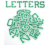 AXEN 52pcs Alphabet A to Z Patches, Iron on Sew on Letters for Clothes, Classic Green