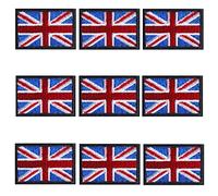 AXEN 9PCS Union Jack Flag Embroidered Iron on/Sew on Patches DIY Accessories, Small Flag Paches for Clothing, Jeans, Backpack, Hat and More