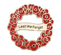 AXEN Remembrance Day Poppy Pins, Lest We Forget Lapel Pin Badge Brooch, Style 2