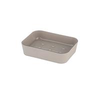 axentia 126725 Lena Soap Dish, Bathroom Accessory, Soap Dish, Rubber Soap, with Abtropfnoppen Taupe Bathroom Soap Dish, Stainless Steel, 11.8 x 8.9 x 2.8 cm