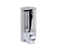 axentia Hanging Soap Dispenser, Silver/Transparent, ca. 7,5 x 19 x 8,5 cm