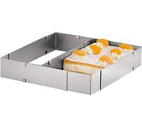 axentia Adjustable Rectangle Frame for Cake, Silver