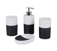axentia Bathroom Set, Dolomite, Grey/White, ca. 22 x 18,6 x 8,6 cm