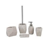 axentia Polynesia 133988 Bathroom Accessories Set of 5 Beige Dimensions 33.50 x 31.18 x 17.20 cm