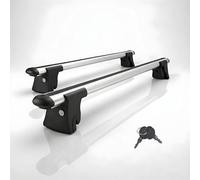 Axenture 120cm Universal Heavy-duty Roof Rack Bars for Cars with Flush Rails - 90kg Dynamic Load - T-Track Compatible Aluminium - Lockable Grey Set of 2