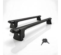 Axenture 135cm Universal Heavy-duty Roof Rack Bars for Cars with Flush Rails - 90kg Dynamic Load - T-Track Compatible Aluminium - Lockable Black Set of 2