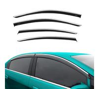 Axenture Chrome Car Wind Deflector Set for Vw Passat B8 Saloon 2014-2020 - Rain & Sun Guard Side Vent Visors (4 pcs)