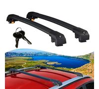 Axenture Lockable Roof Bars fit Raised Rails For Ford Ranger (T6-P375/PX) 2012-2022; Heavy Duty Aluminum Roof Rails Cross Bar, Ideal Car Roof Rack Bars for Luggage 2 Pcs Rail Carrier (Black)