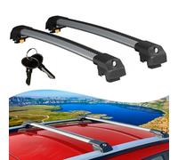 Axenture Lockable Roof Bars fit Raised Rails For Renault Duster (Hs) 2014-2017; Heavy Duty Aluminum Roof Rails Cross Bar, Ideal Car Roof Rack Bars for Luggage 2 Pcs Rail Carrier (Grey)