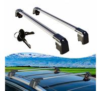 Axenture Lockable Roof Bars For Renault Koleos 2017-Onwards; fit Flush-mounted Roof Rails Heavy Duty Aluminum Roof Rails Cross Bar, Ideal Car Roof Rack Bars for Luggage 2 Pcs Rail Carrier Grey