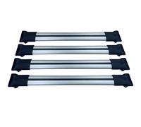 Axenture Roof Rack Cross Bars for Vw T5 Transporter 2003-2015; Compatible with Raised Roof Rails and Roof Bars - 4 Pcs Aluminum Rail Carrier (Grey)